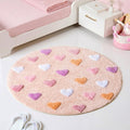 All Hearts Soft Girl Round Rug 100cm