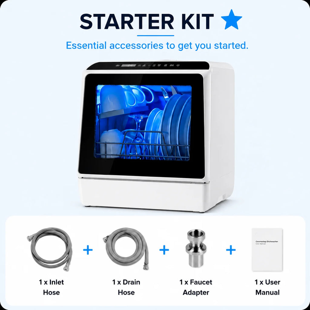 🫗5-in-1 Portable Dishwasher: Wash, Dry, Store & Baby Care Mode
