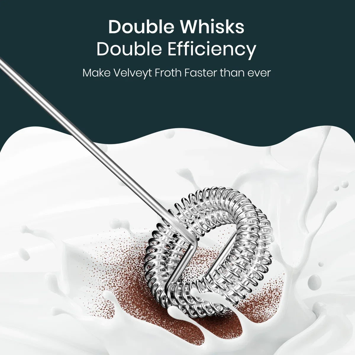 Stainless Steel Handheld Milk Frother Silver