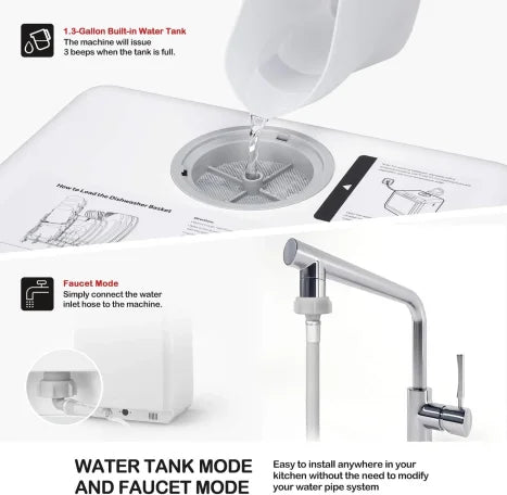 🫗5-in-1 Portable Dishwasher: Wash, Dry, Store & Baby Care Mode