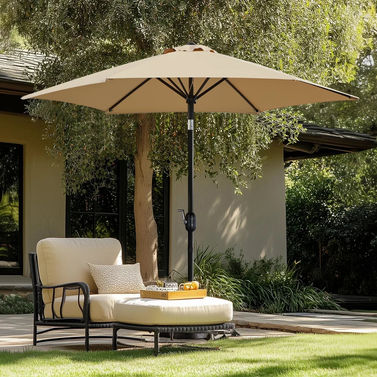 95 H Push-Button Tilt Market Umbrella