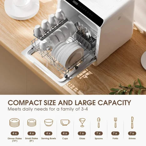 🫗5-in-1 Portable Dishwasher: Wash, Dry, Store & Baby Care Mode