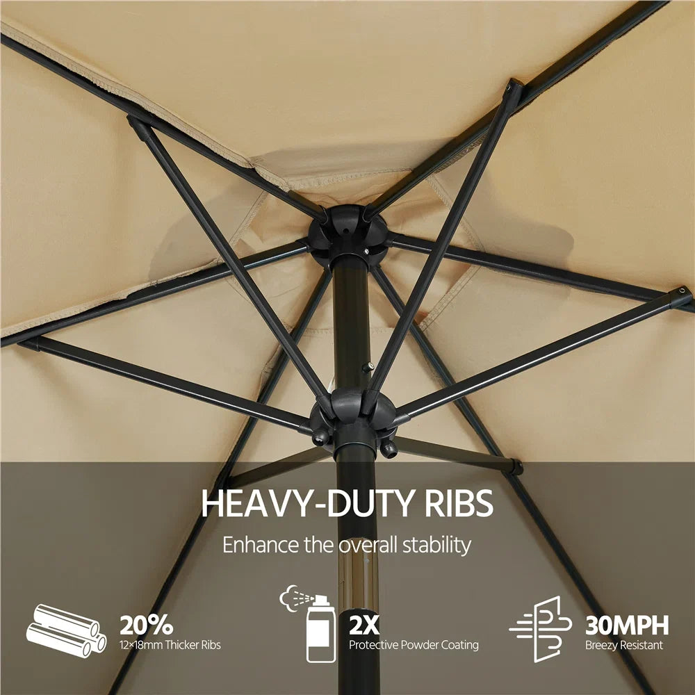 95 H Push-Button Tilt Market Umbrella