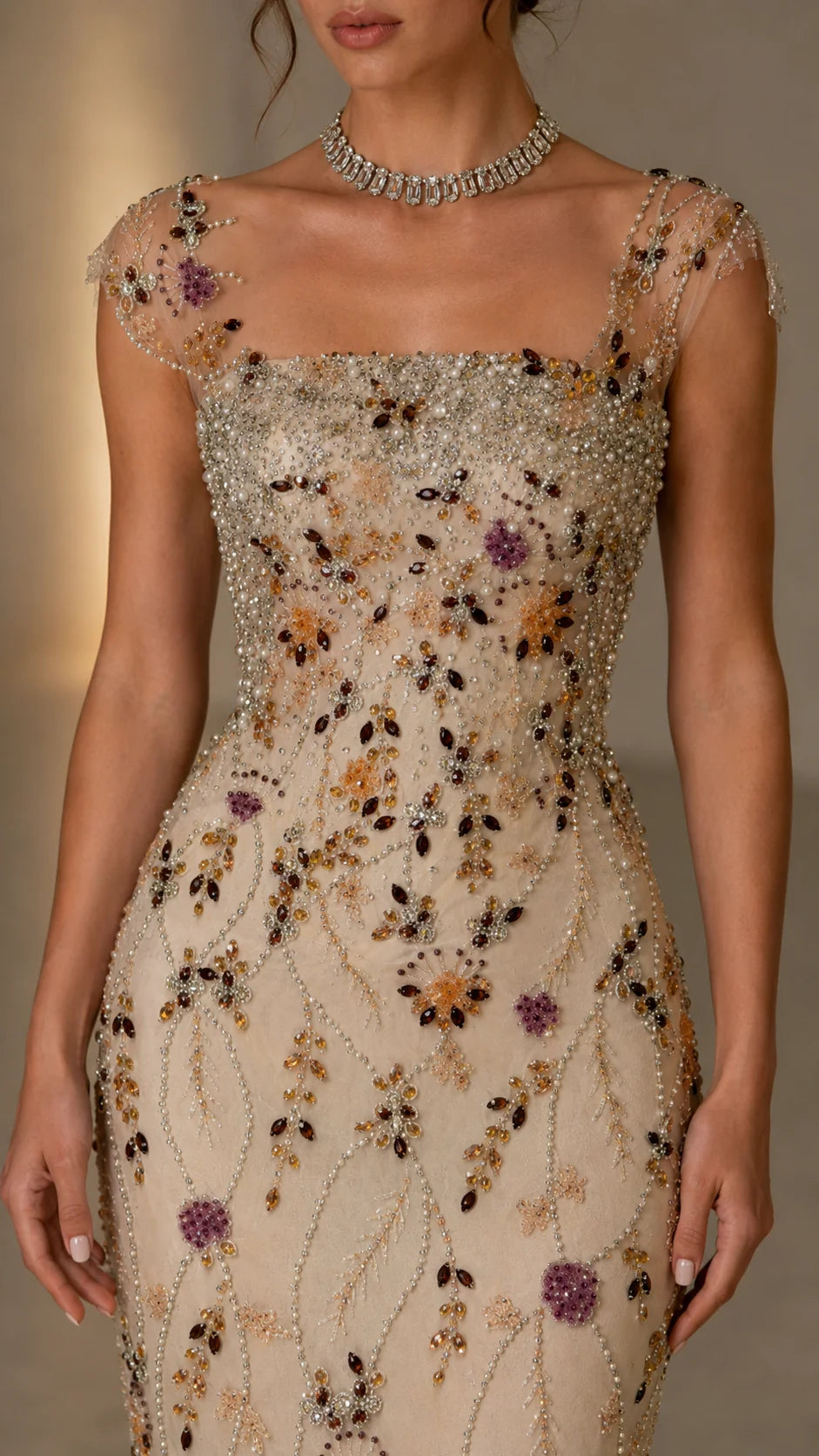 Celestia Beaded Evening Gown