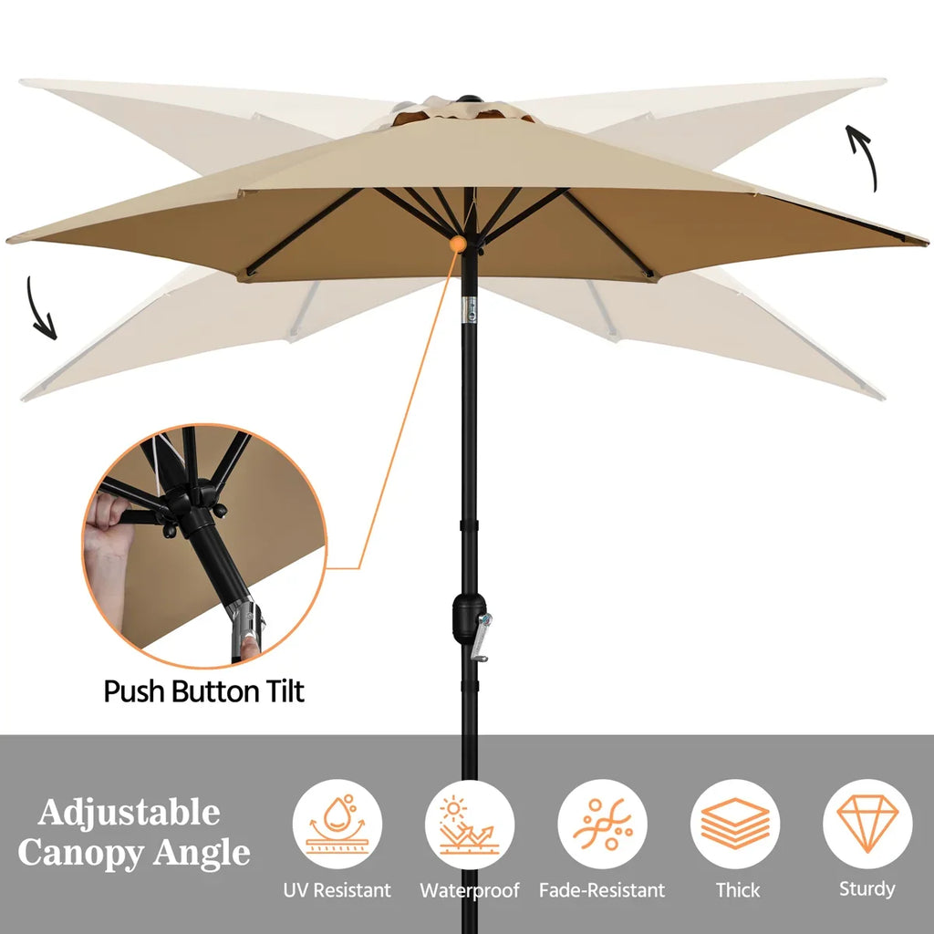 95 H Push-Button Tilt Market Umbrella