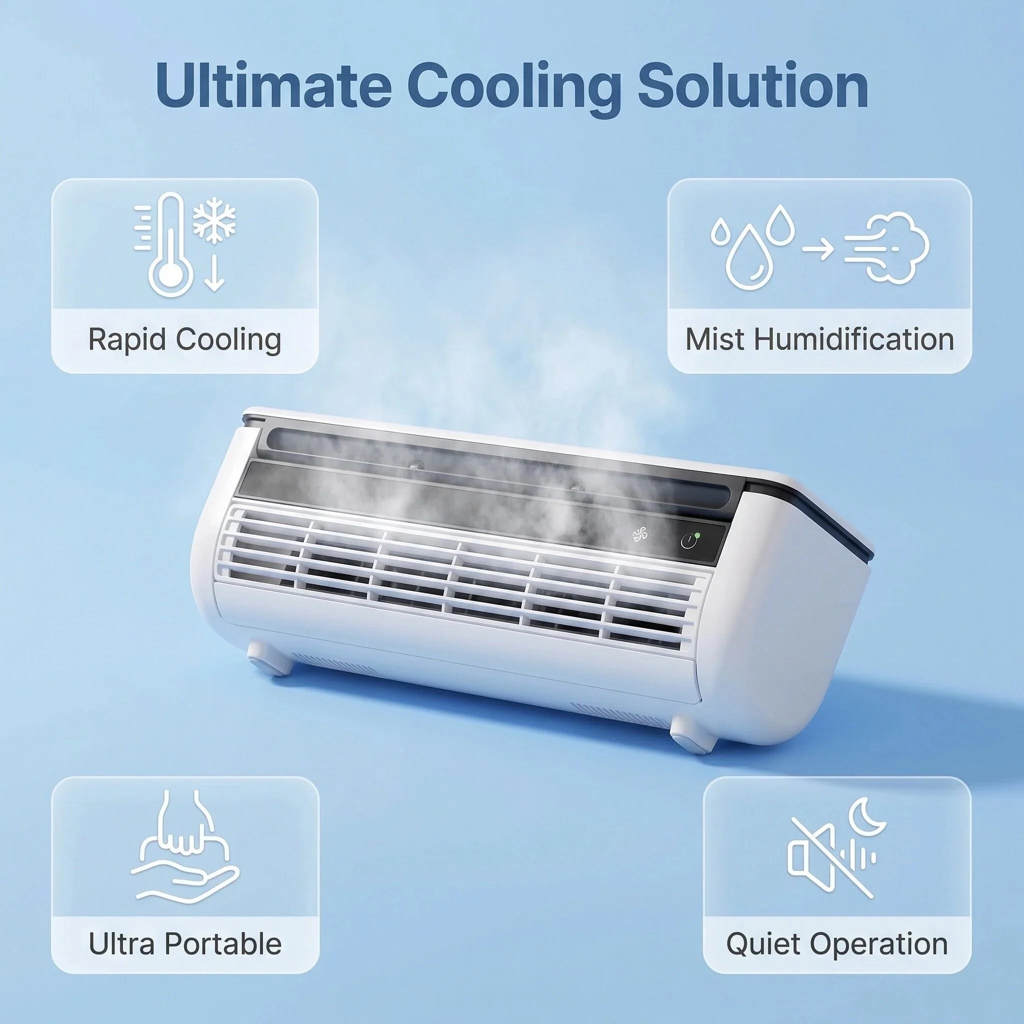 White Wall Mount Mini Split AC Unit Household Silent Indoor Air Conditioner