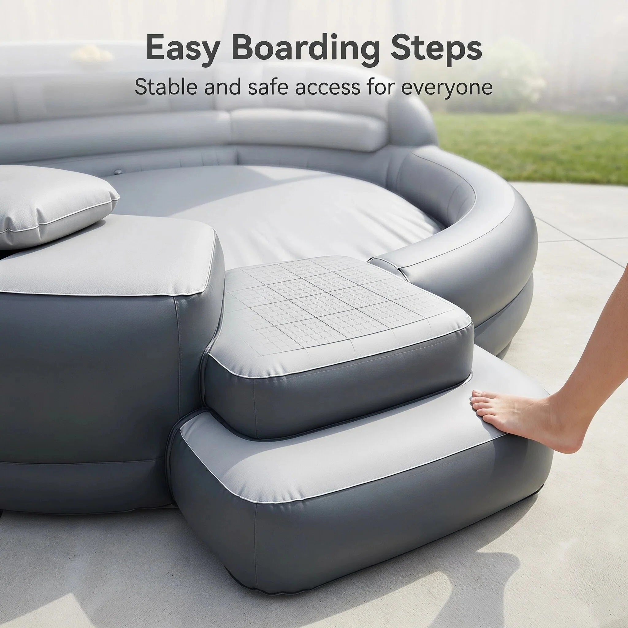 Inflatable Outdoor Lounge Sofa with Canopy – FREE Electric Air Pump & Water Pump Included
