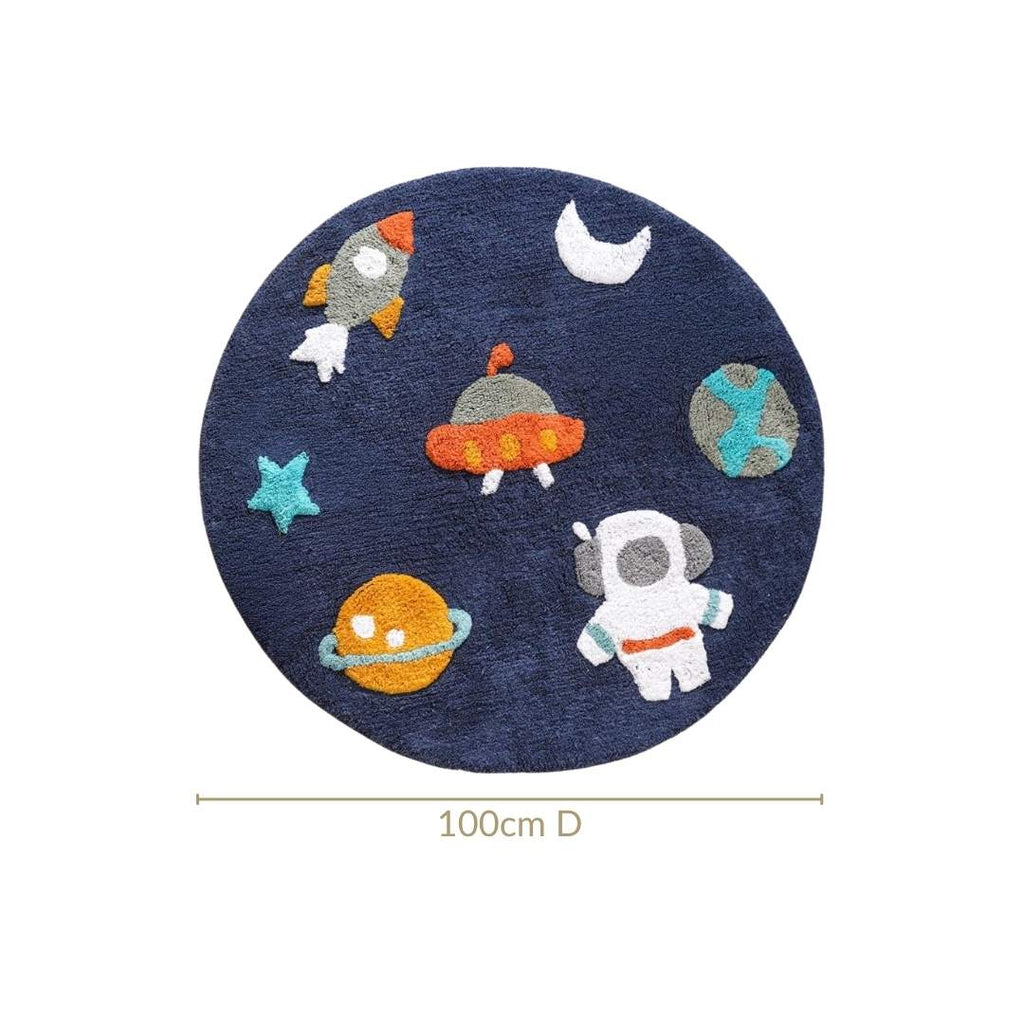 Little Astronaut Tufted Kids Space Rug 100cm