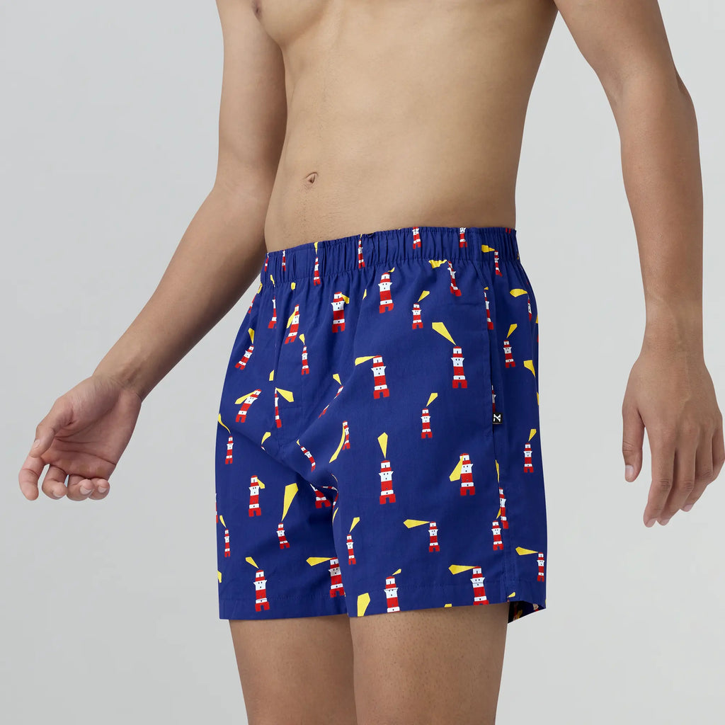 Remix Cotton Boxers Lighthouse Blue