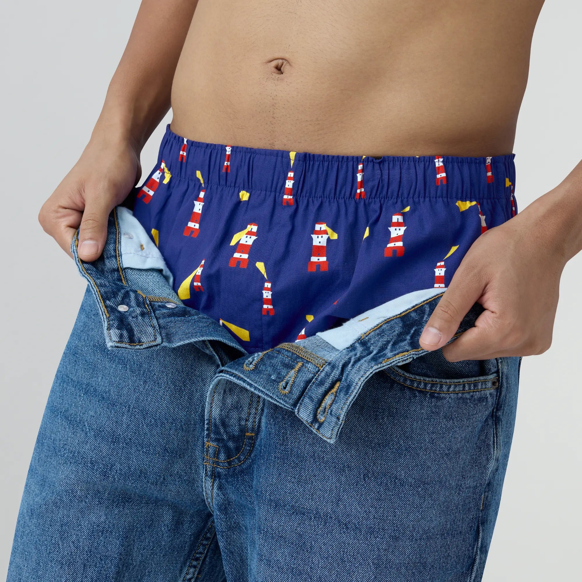 Remix Cotton Boxers Lighthouse Blue