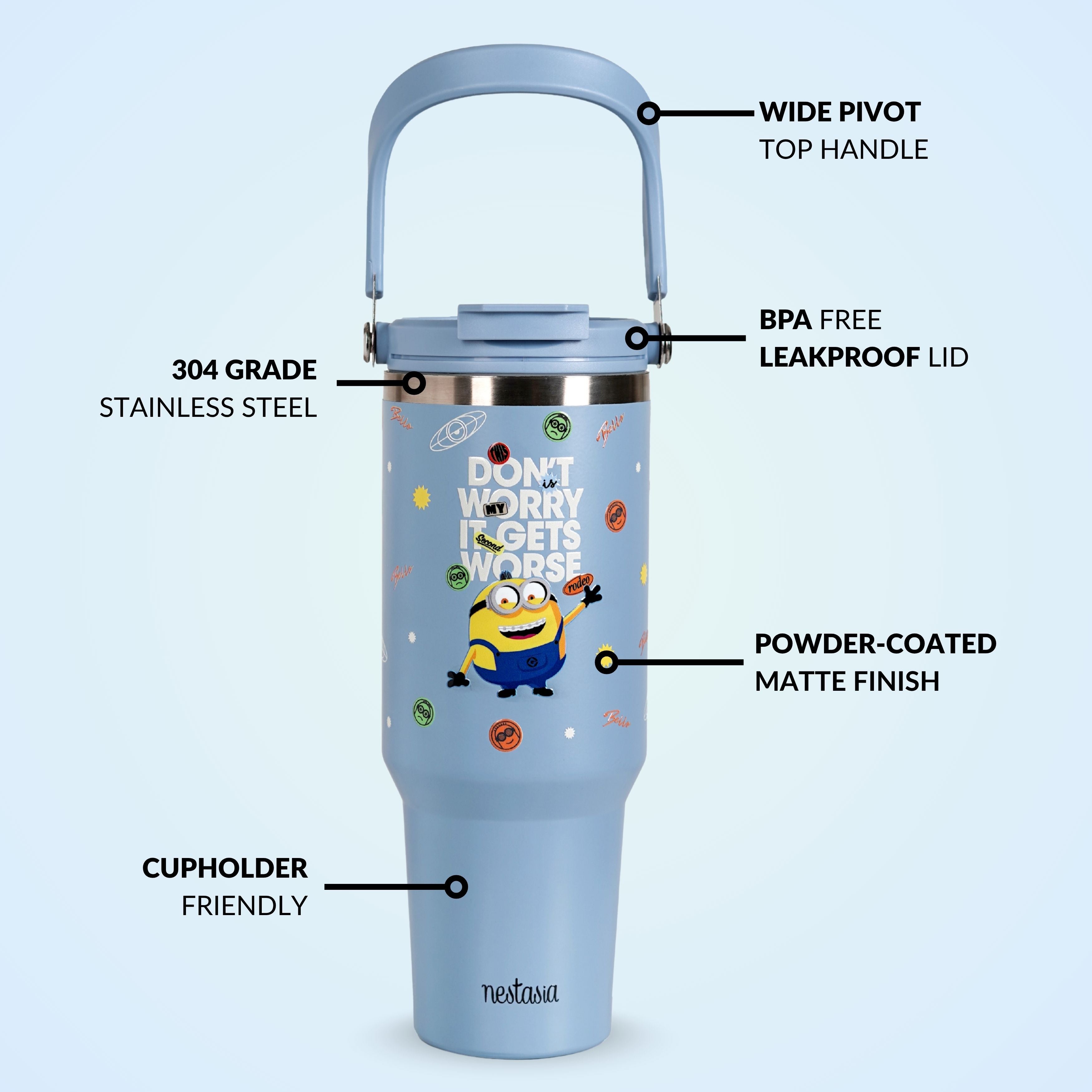 Minions It Gets Worse PickSip 40 Bottle Blue