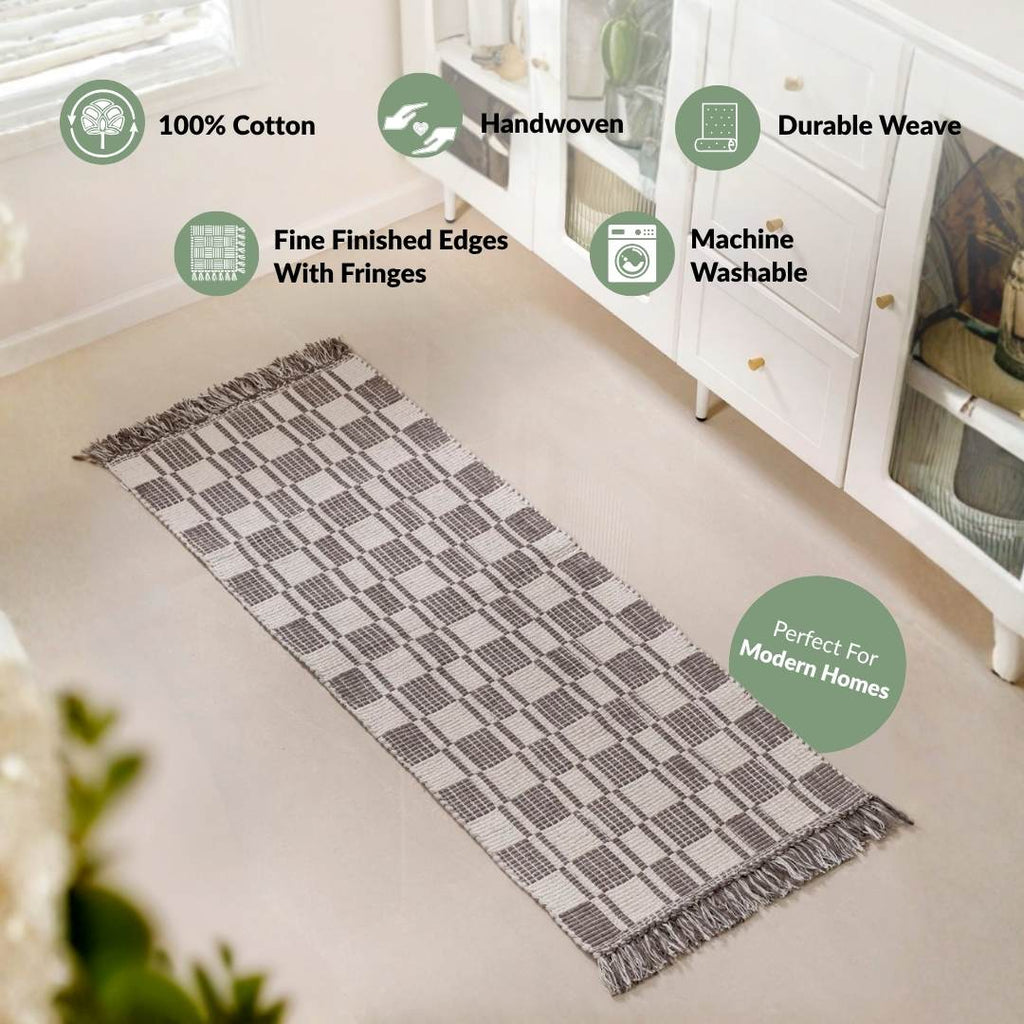 Stone Tone Tassel Kitchen Floor Runner 130x50cm