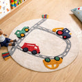 Street Cars Soft Cotton Kids Rug 100cm