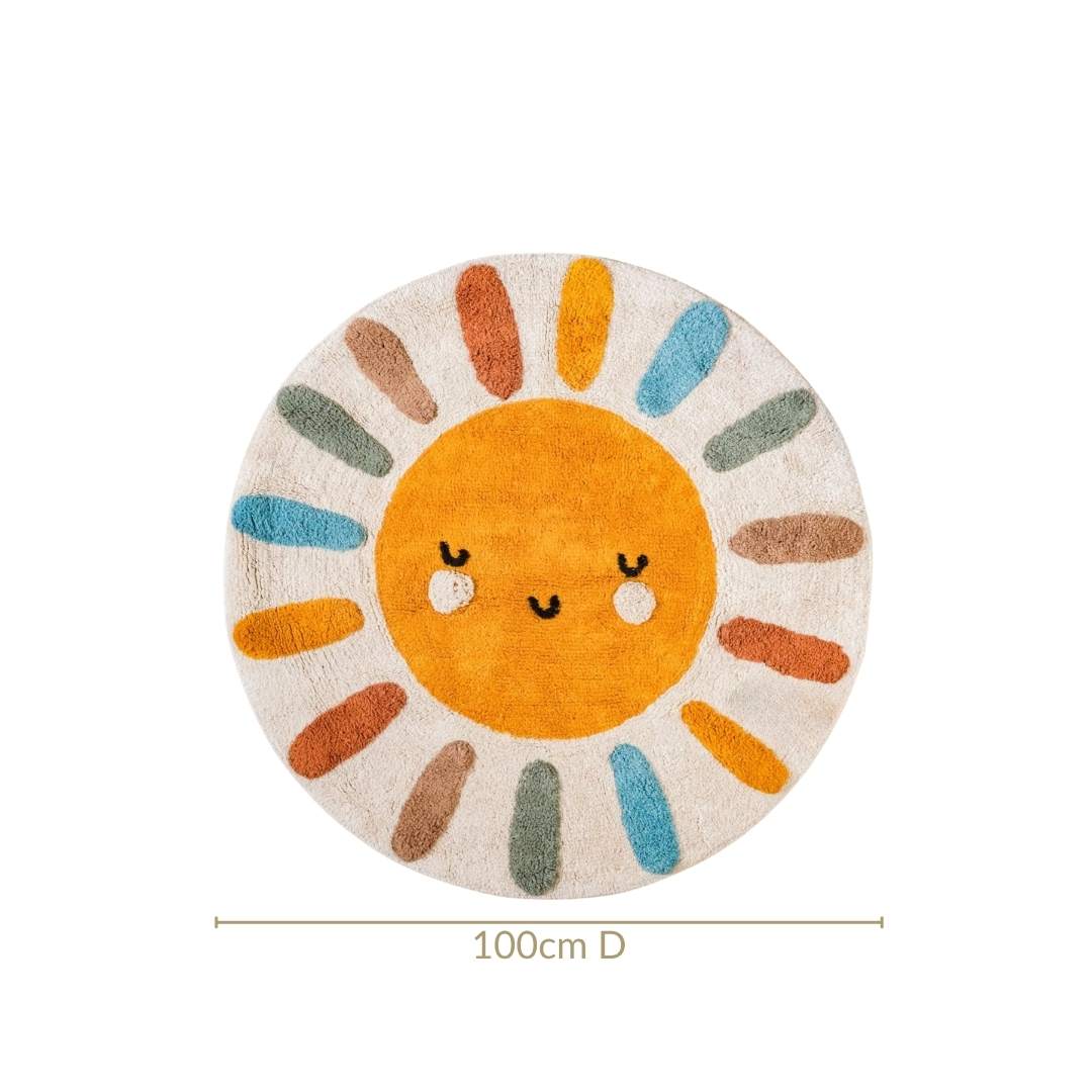 Sunshine Smile Natural Cotton Kids Rug 100cm
