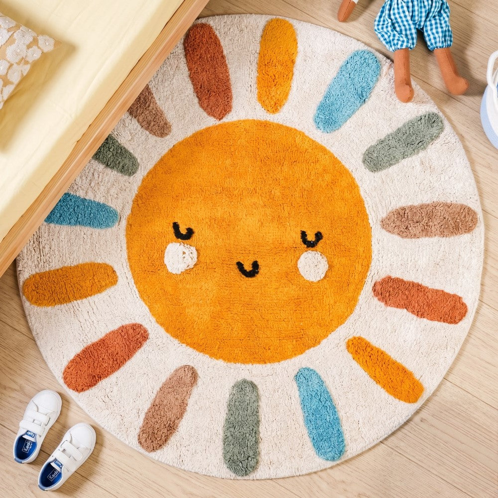 Sunshine Smile Natural Cotton Kids Rug 100cm