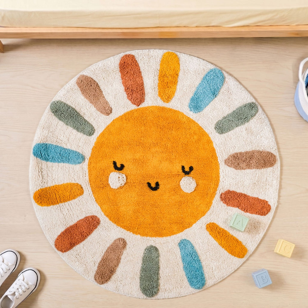 Sunshine Smile Natural Cotton Kids Rug 100cm